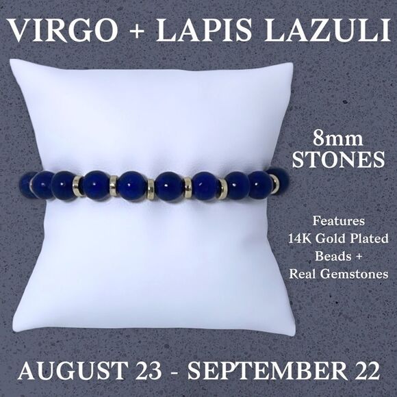 NWT Wool + Pepper Co. Virgo + Lapis Lazuli Bracelet - Zodiac x Gemstone - Picture 4 of 14